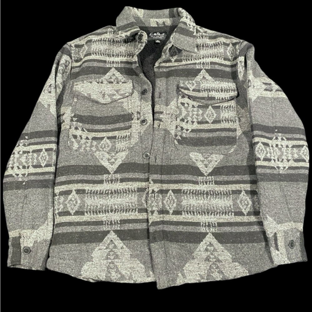 Free Planet Gray and Black Patterned Jacket